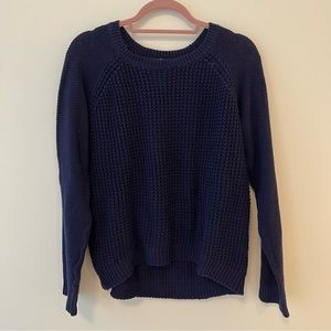 navy knit sweater